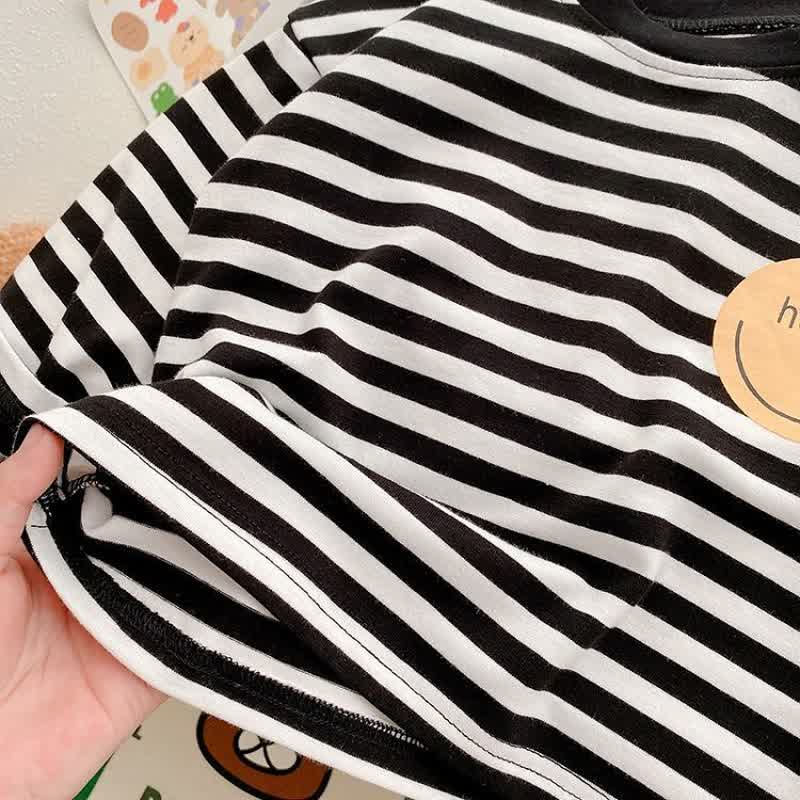 HELLO幼児用ベビースマイリーフェイス無地/ストライプ長袖Tシャツ - image 8