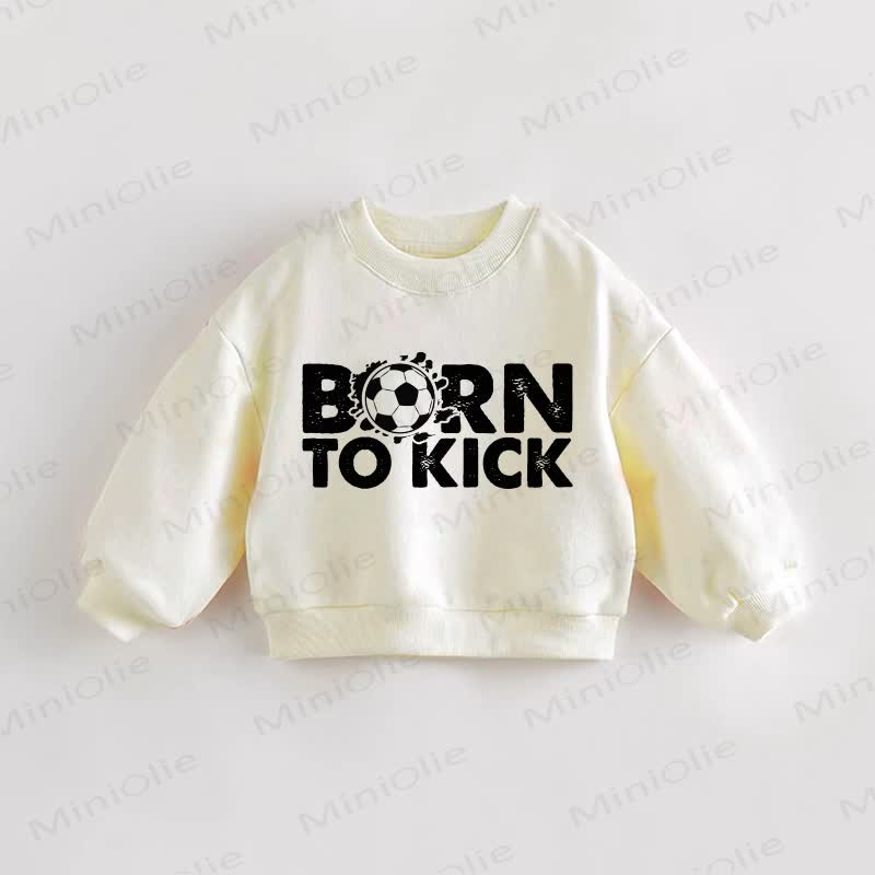 BORN TO KICK幼児用スウェットシャツ - クリーム - 3～5歳 - image 1