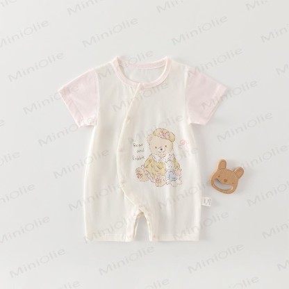 ベビー用コットンアニマルプリント半袖ロンパース - クマとウサギ - 18～24ヶ月 - image 12