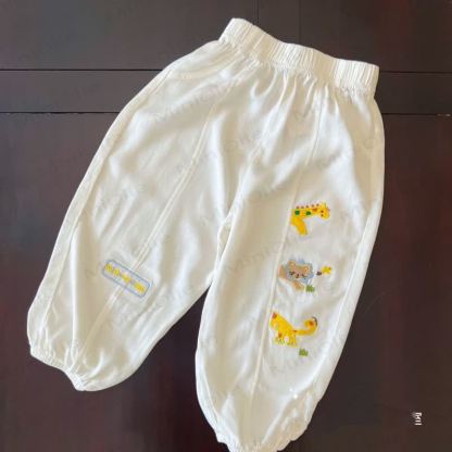幼児用漫画動物刺繍入りパンツ - 白 - 6～7歳 - image 4