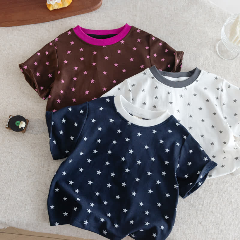 幼児用ベビースタープリントカジュアルTシャツ - image 1