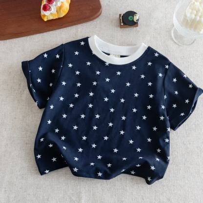 幼児用ベビースタープリントカジュアルTシャツ - 海軍 - 6～7歳 - image 3