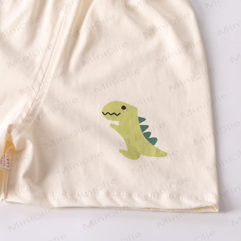 幼児用ソフトコットンアニマルプリントTシャツ＆ショートパンツ2点セット - image 9