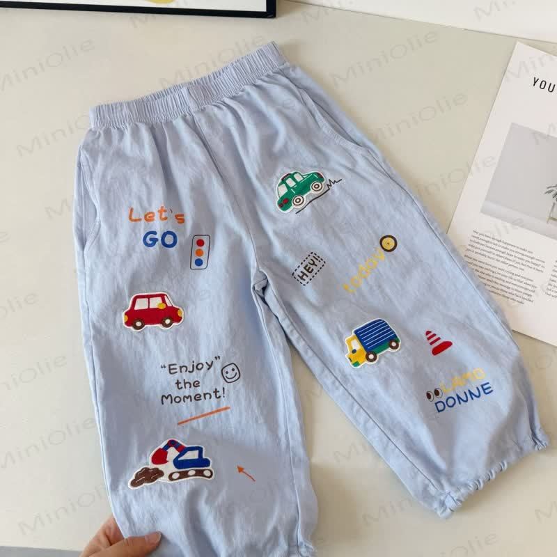 幼児男の子用コットン製交通柄ジョガーパンツ - 青 - 6～7歳 - image 3