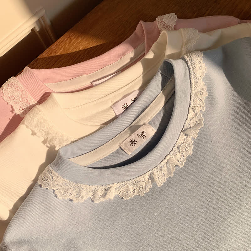 幼児・女の子用 無地 レース襟 夏用Tシャツ - image 10