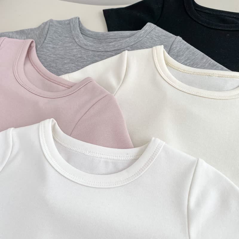幼児用無地ソフトクルーネックTシャツ - image 9
