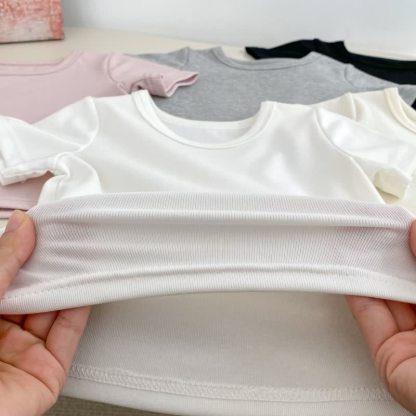 幼児用無地ソフトクルーネックTシャツ - image 10