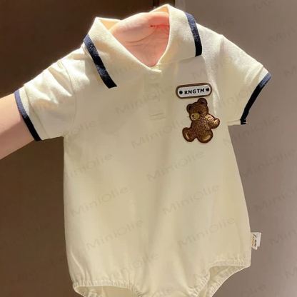 ベビー用クラシックポロベアボディスーツ - ベージュ - 18～24ヶ月 - image 1