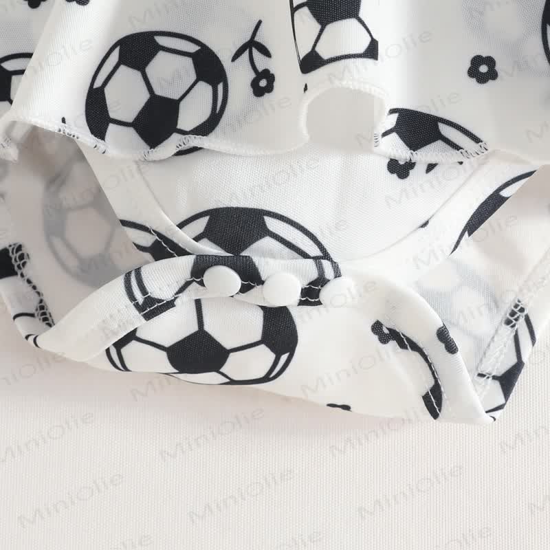 ベビー用サッカースカート付きボディスーツ、ヘッドバンド、ソックス - image 6