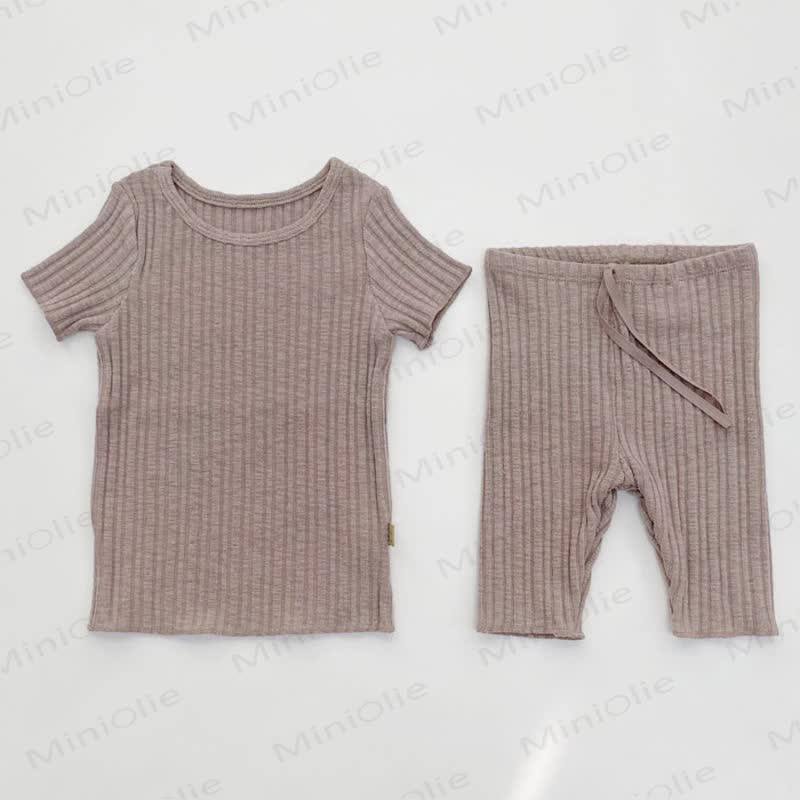 ベビー・幼児用リブコットンラウンジトップ＆パンツ 2点セット - 茶色 - 4～5歳 - image 5