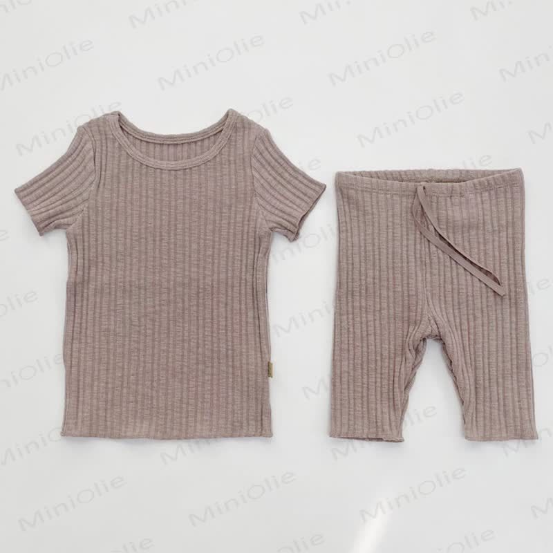 ベビー・幼児用リブコットンラウンジトップ＆パンツ 2点セット - 茶色 - 4～5歳 - image 5
