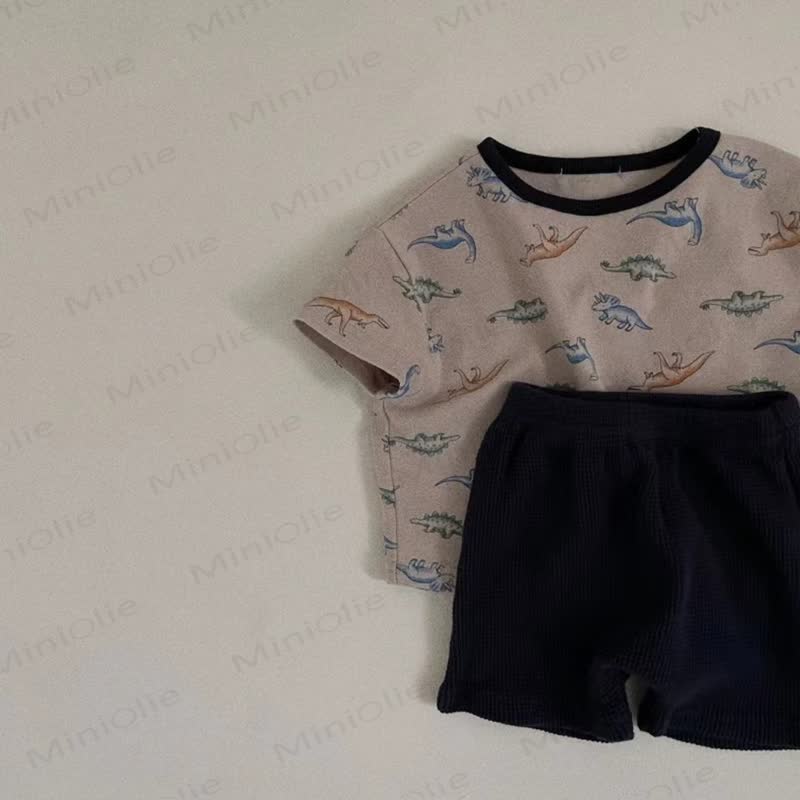 ベビー・幼児用コットン製アニマルプリントTシャツ＆ショートパンツ2点セット - 黒 - 4～5歳 - image 4