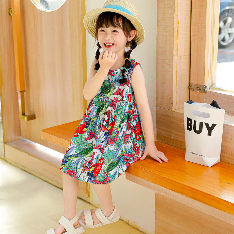 幼児用女の子向け花柄/アニマル柄サマーDress - image 37