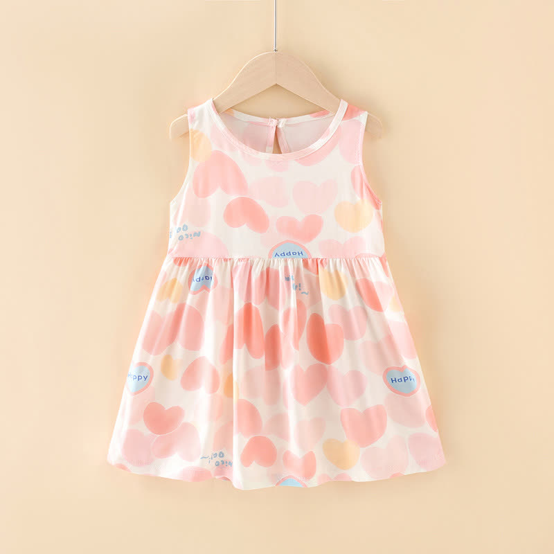 幼児用女の子向け花柄/アニマル柄サマーDress - ピンクのハート - 10-11歳 - image 5
