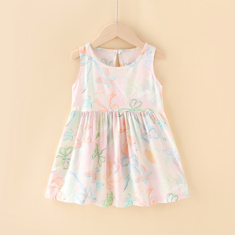 幼児用女の子向け花柄/アニマル柄サマーDress - ピンクとブルーのリボン - 10-11歳 - image 6