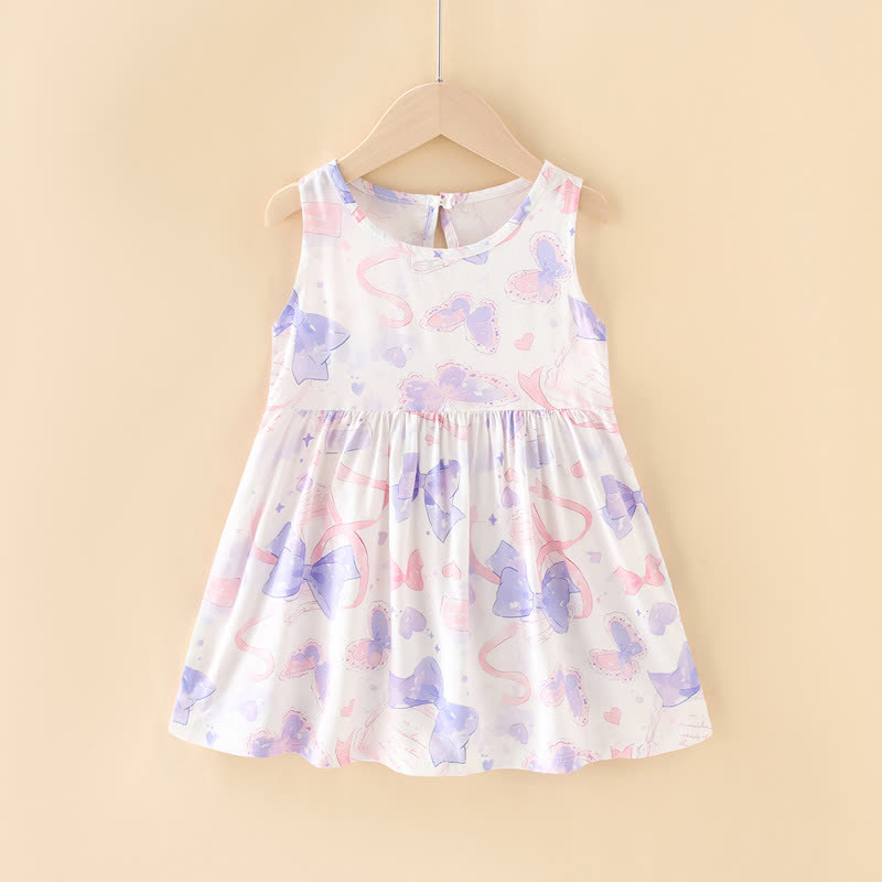 幼児用女の子向け花柄/アニマル柄サマーDress - パープルリボン - 10-11歳 - image 7