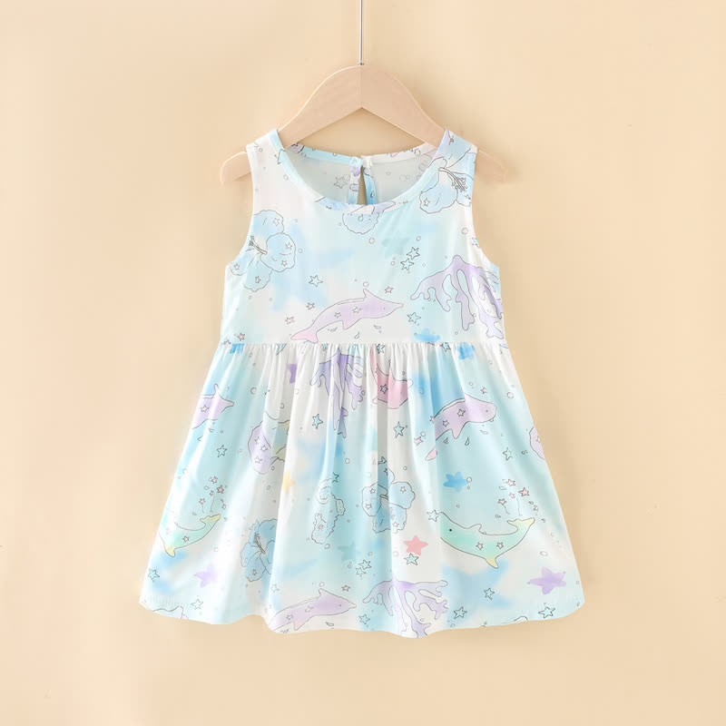 幼児用女の子向け花柄/アニマル柄サマーDress - ブルードルフィン - 10-11歳 - image 11