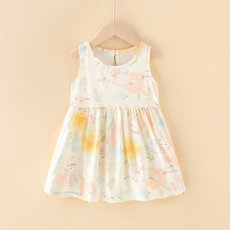 幼児用女の子向け花柄/アニマル柄サマーDress - ホワイトラビット - 10-11歳 - image 12