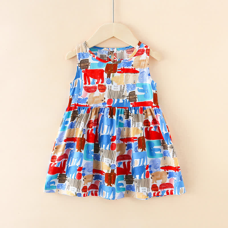 幼児用女の子向け花柄/アニマル柄サマーDress - カラフルな動物たち - 10-11歳 - image 18