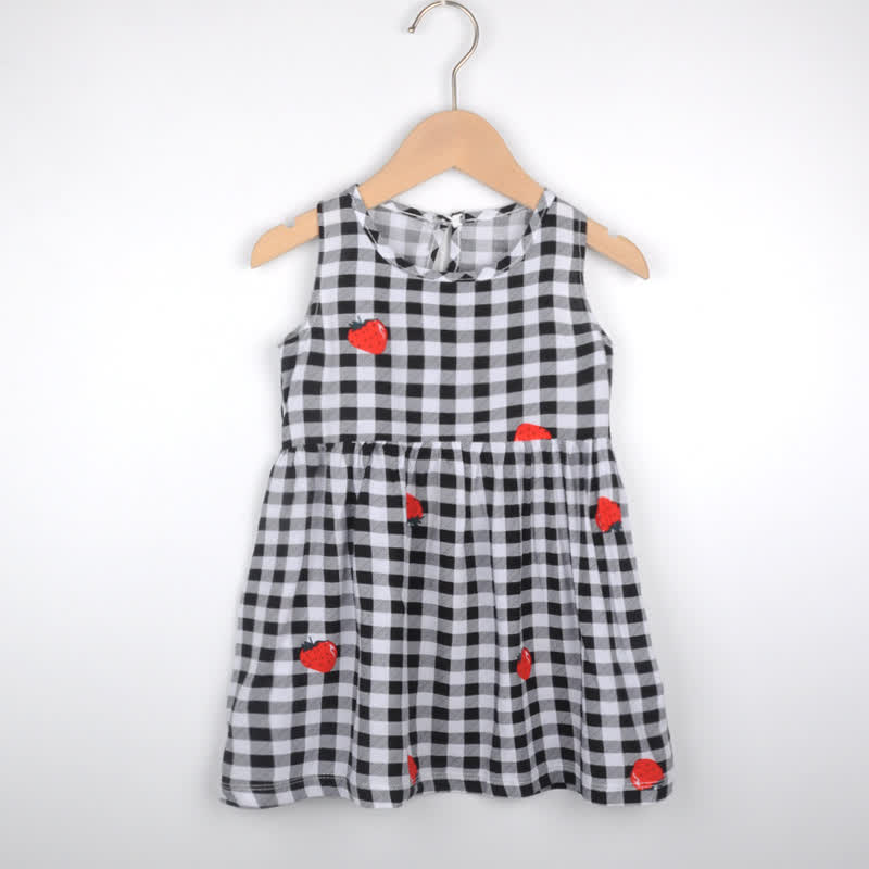 幼児用女の子向け花柄/アニマル柄サマーDress - 黒の市松模様 - 10-11歳 - image 23