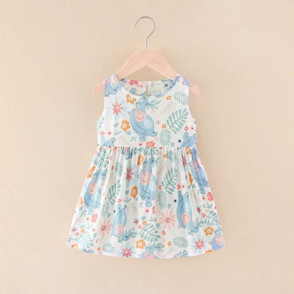 幼児用女の子向け花柄/アニマル柄サマーDress - ブルーモンキー - 10-11歳 - image 27