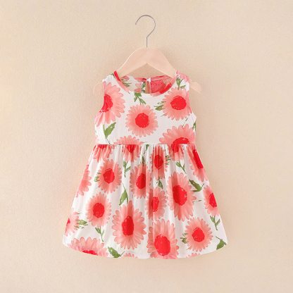 幼児用女の子向け花柄/アニマル柄サマーDress - 赤い花 - 10-11歳 - image 28