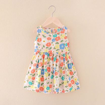 幼児用女の子向け花柄/アニマル柄サマーDress - 色とりどりの花 - 10-11歳 - image 30