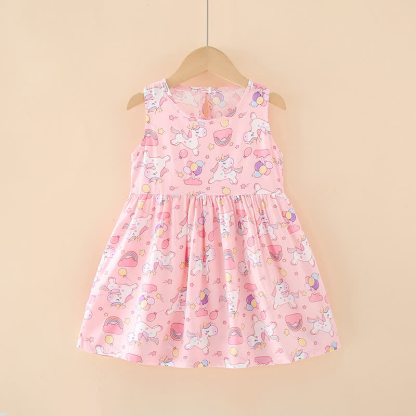 幼児用女の子向け花柄/アニマル柄サマーDress - ピンクホース - 10-11歳 - image 33