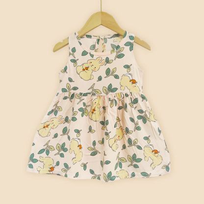 幼児用女の子向け花柄/アニマル柄サマーDress - 黄色いウサギ - 10-11歳 - image 34