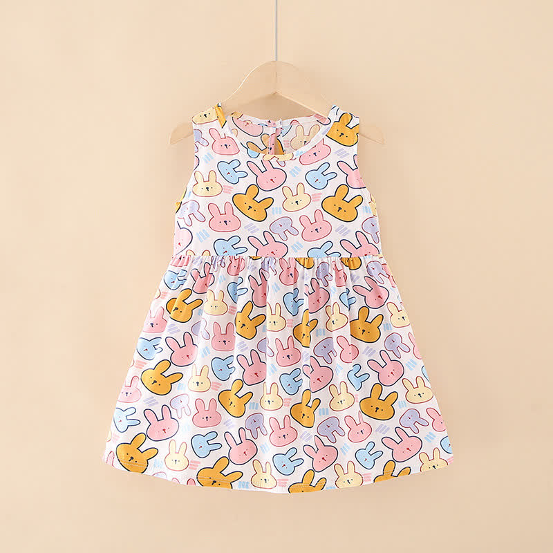 幼児用女の子向け花柄/アニマル柄サマーDress - カラフルなウサギ - 10-11歳 - image 35
