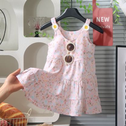 幼児用女の子向け花柄ティアードDress - ピンク - 10-11歳 - image 5