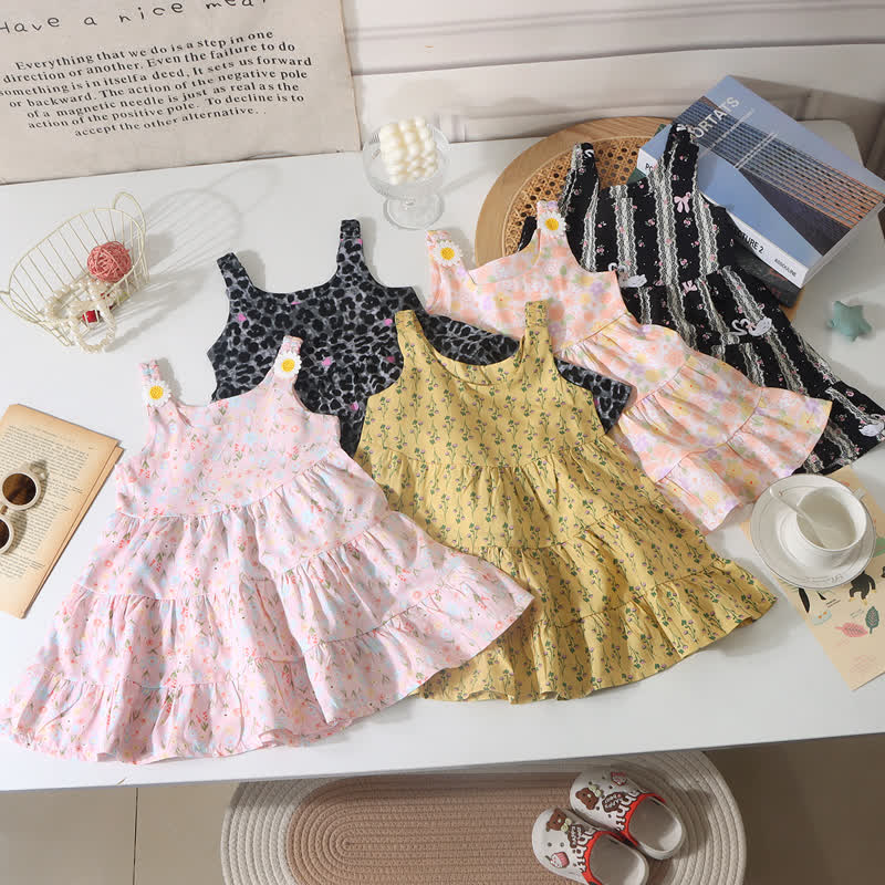 幼児用女の子向け花柄ティアードDress - image 7
