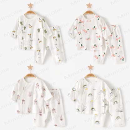 ベビー用花柄プリント半袖セット - image 1