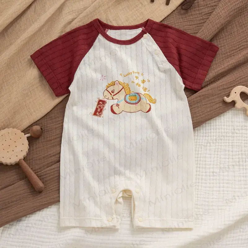 ベビー用ピュアコットン半袖ロンパース - 白 - 18～24ヶ月 - image 4