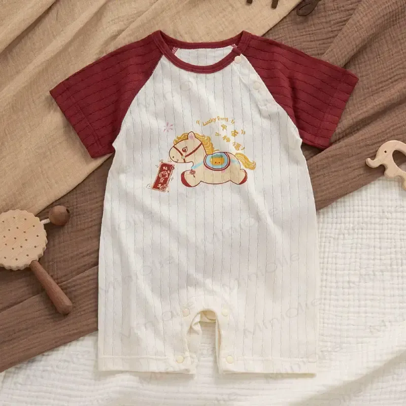 ベビー用ピュアコットン半袖ロンパース - 白 - 18～24ヶ月 - image 4