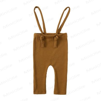 ベビーコットンリブサスペンダーパンツ - 茶色 - 18～24ヶ月 - image 4