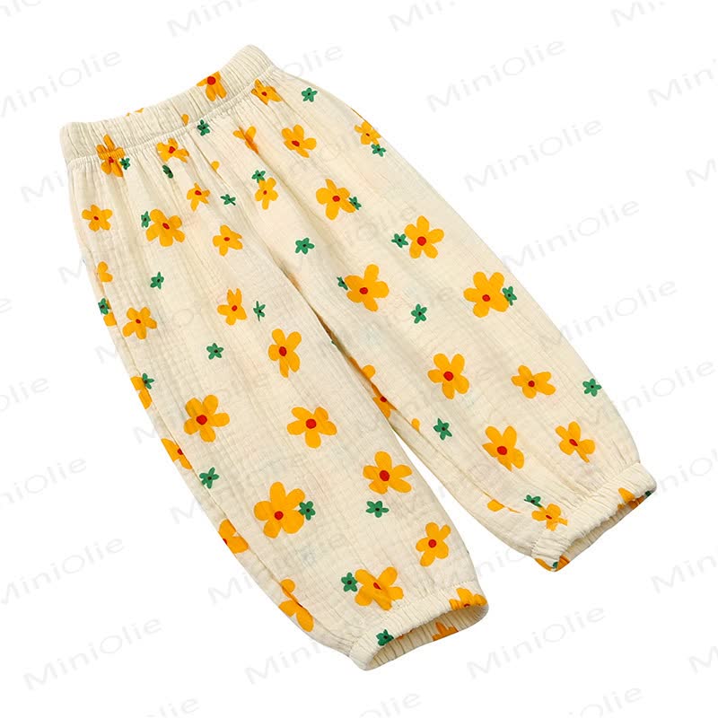 キッズテイルズ幼児用花柄コットンバルーンパンツ - ベージュの花柄 - 8-9T - image 13