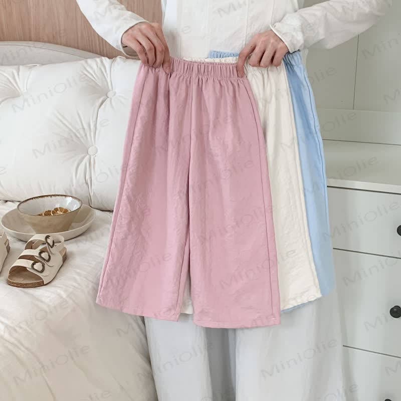 幼児用女の子向け通気性抜群のクリンクル加工ストレートレッグパンツ - image 1