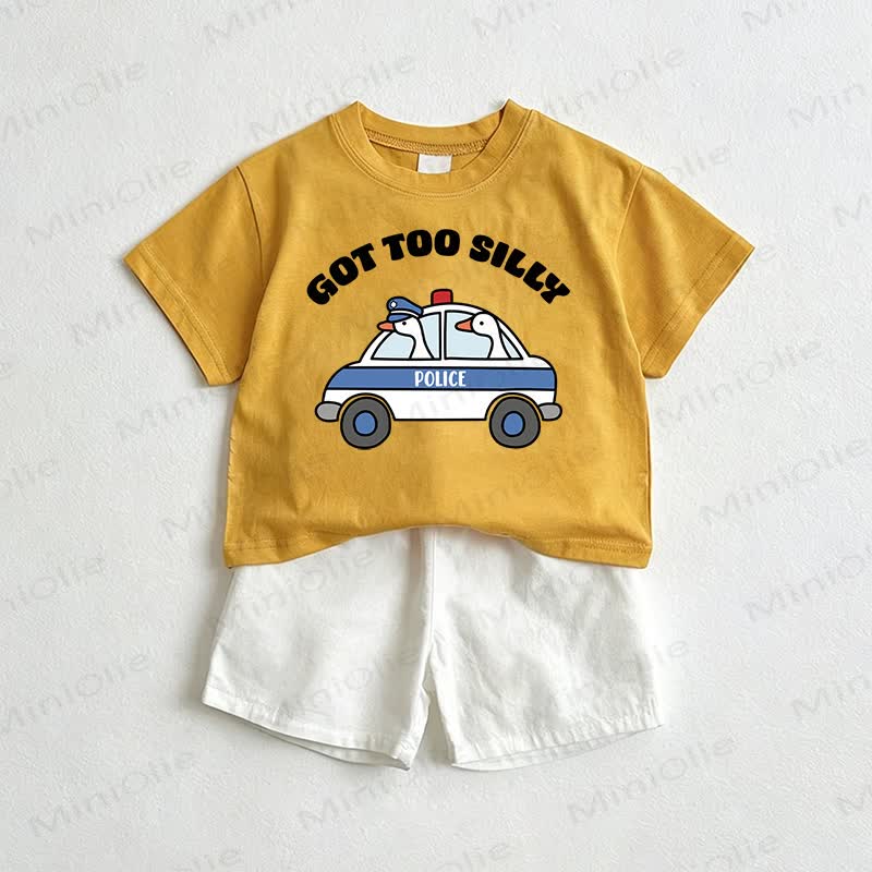 GOT TOO SILLYベビーTシャツ＆ショートパンツ2点セット - 黄色と白 - 3～5歳 - image 1
