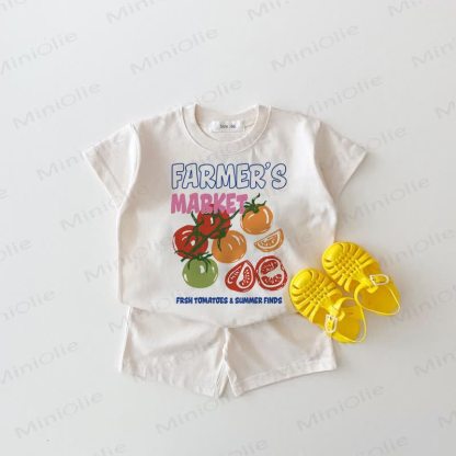 FARMER'S MARKETベビートマト 2ピース ホワイトセット - 白 - 18～24ヶ月 - image 1
