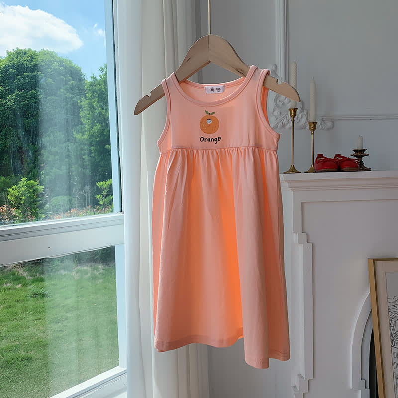 幼児用女の子向けフルーツ刺繍入りノースリーブDress - ピンク - 8-9T - image 3