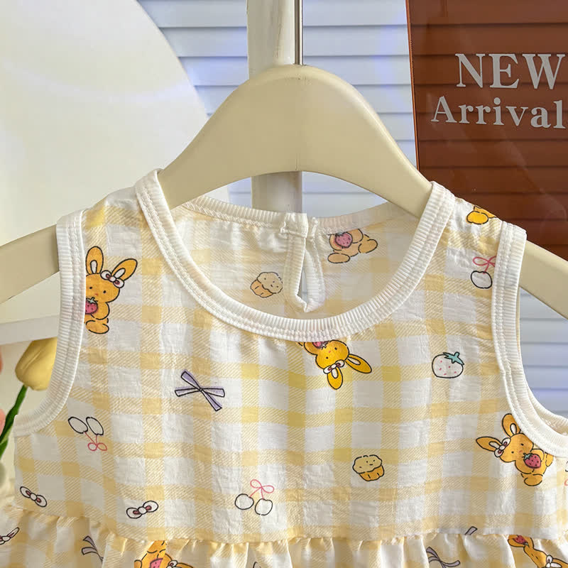 幼児用女の子リボン柄ノースリーブDress - image 6