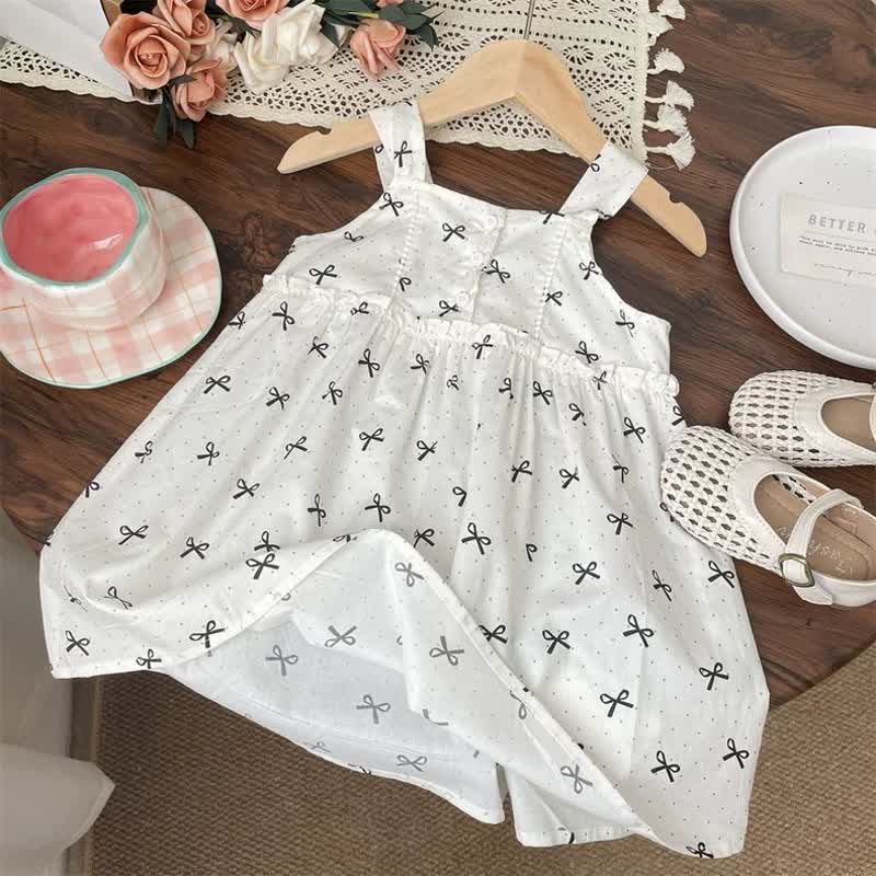 幼児用女の子向け白の夏用ノースリーブDress - ホワイトリボン - 6～7歳 - image 2