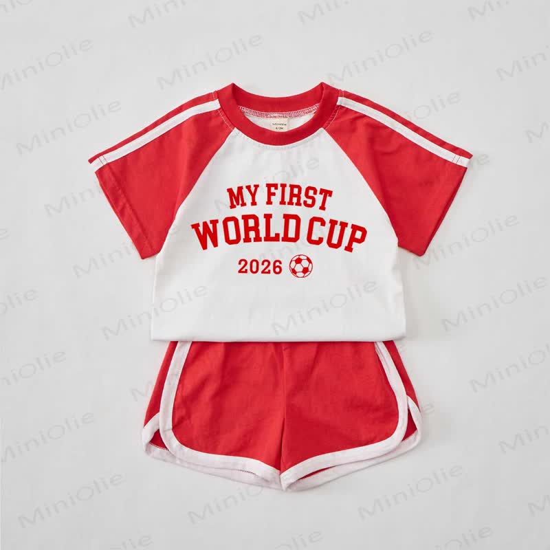 MY FIRST WORLD CUP 2026ベビーレッド サッカーTシャツセット - 赤 - 2～3歳 - image 1