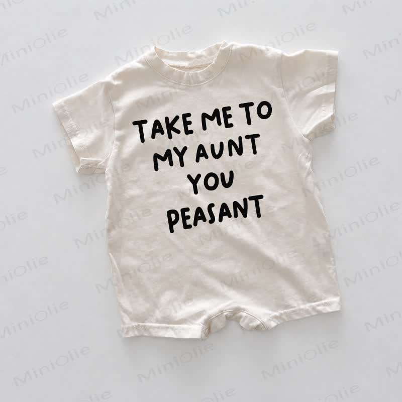 TAKE ME TO MY AUNT YOU PEASANT用白プリントロンパース - 白 - 18～24ヶ月 - image 1