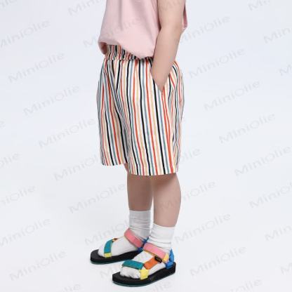 幼児男の子用マルチカラーストライプショートパンツ - image 3