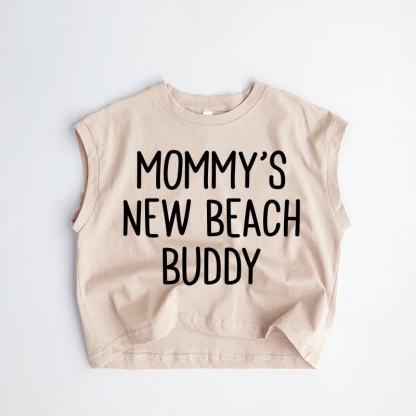 DADDY'S/MOMMY'S NEW BEACH BUDDY・幼児用カーキタンクトップ - カーキ：MOMMY'Sの - 3～5歳 - image 2