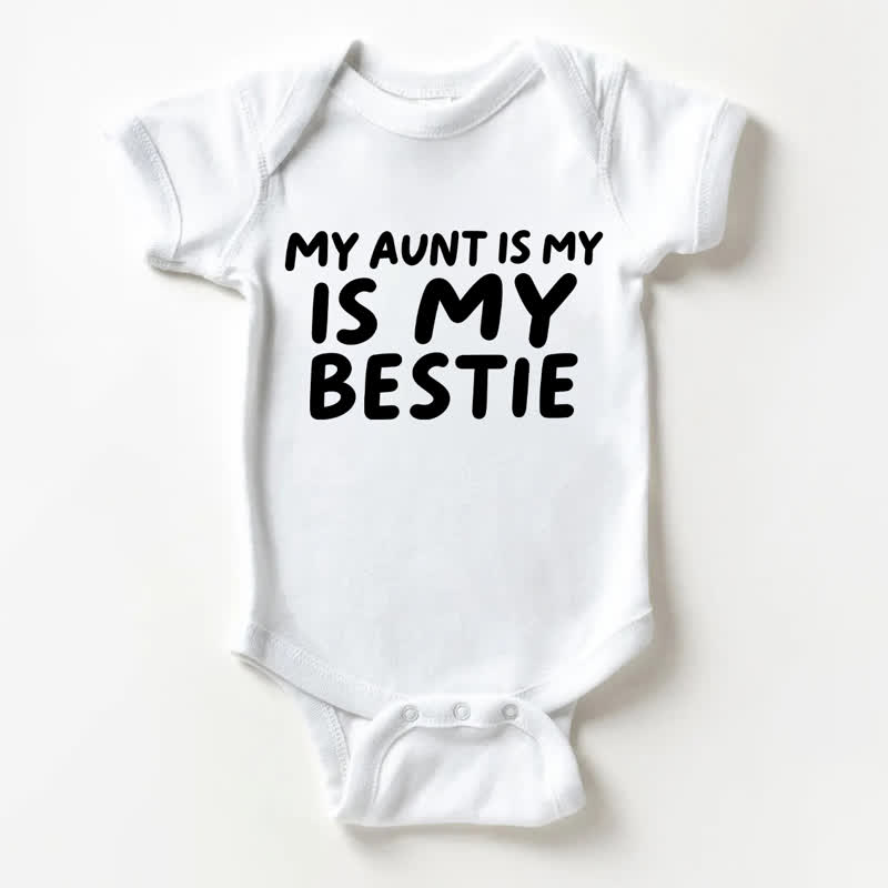 MY AUNT IS MY IS MY BESTIEホワイトボディスーツ - 白 - 18～24ヶ月 - image 1