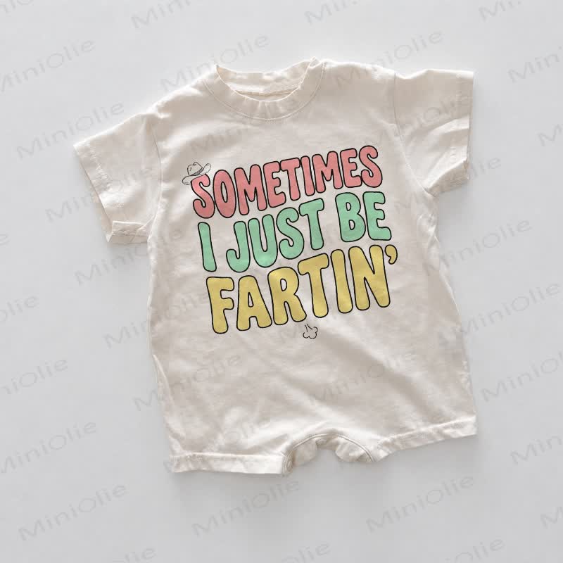 SOMETIMES I JUST BE FARTIN'ホワイトスローガンロンパース - 白 - 18～24ヶ月 - image 1