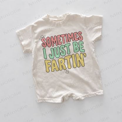 SOMETIMES I JUST BE FARTIN'ホワイトスローガンロンパース - 白 - 18～24ヶ月 - image 1